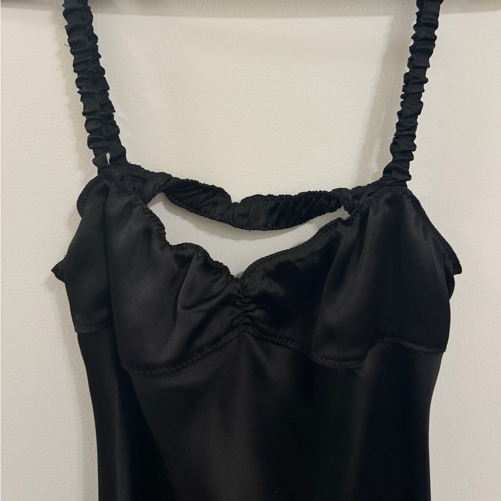ZARA Black Satin Slip Dress – Marked XL (Fits M/L) - Picture 4 of 6